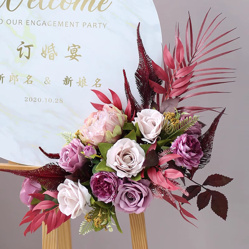 Floral Arrangement For Signage, Wedding Welcome Signage, Shop Open Signage, Direction Signs