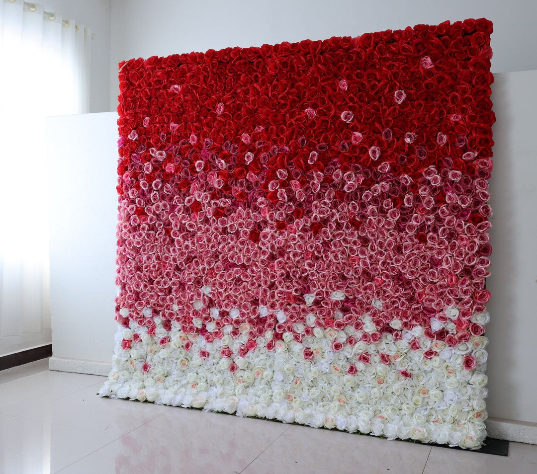 Luxury Rose Gradient, Reed Pampas Grass, Artificial Flower Wall Backdrop