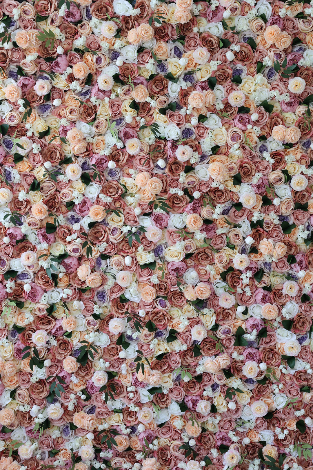 Mixed Color Roses And Green Leaves, Artificial Flower Wall, Wedding Party Backdrop