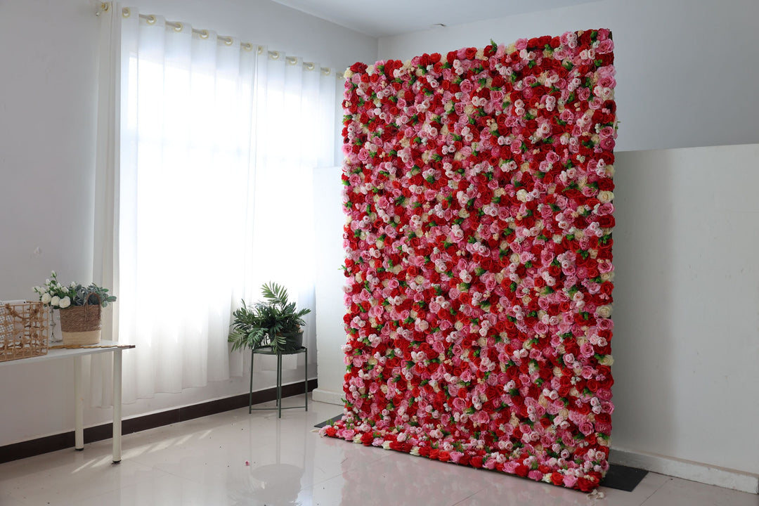 Mixed Color Roses And Pink Peonies, Artificial Flower Wall, Wedding Party Backdrop