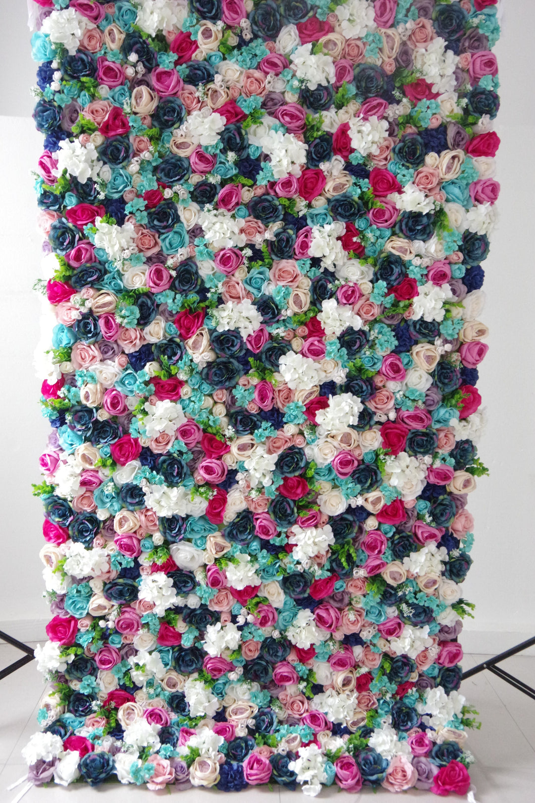 Mixed Colors Of Roses And Hydrangeas, Artificial Flower Wall, Wedding Party Backdrop