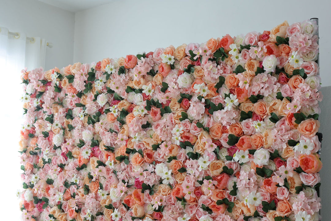 Mixed Flowers And Green Leaves, Artificial Flower Wall, Wedding Party Backdrop