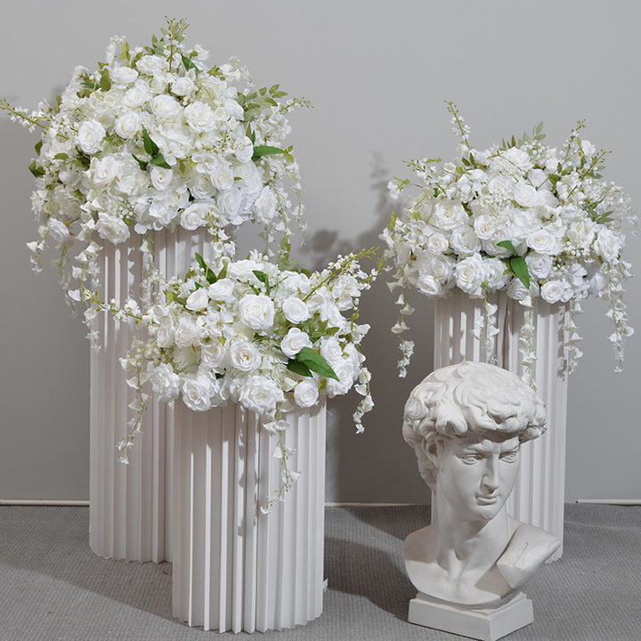 White Roses And Bell Orchid With Ivy, Luxurious Wedding Flower Ball
