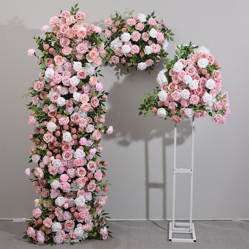 Pink And White, Floral Arch Set, Wedding Arch Backdrop, Including Frame
