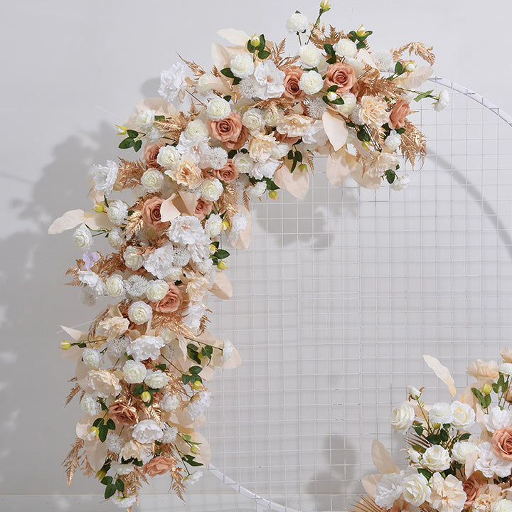 Champagne And White Roses, Floral Arch Set, Wedding Arch Backdrop