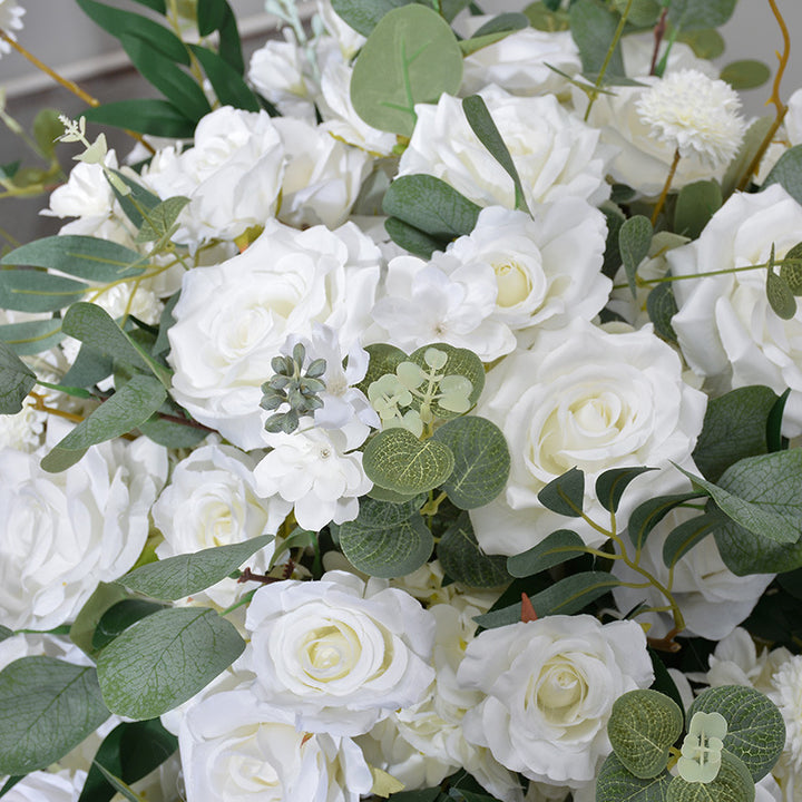 Milky White Roses, Forest-Themed Wedding Flower Ball