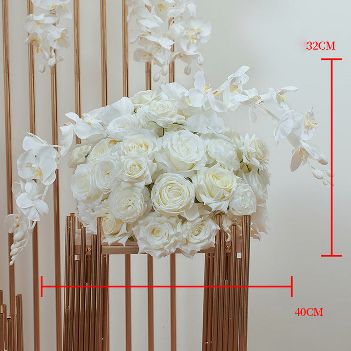 Mixed Flowers In White, Floral Arch Set, Wedding Arch Backdrop, Including Frame