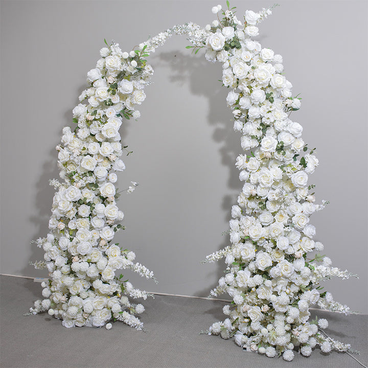 Beige And White Roses, Floral Arch Set, Wedding Arch Backdrop, Including Frame