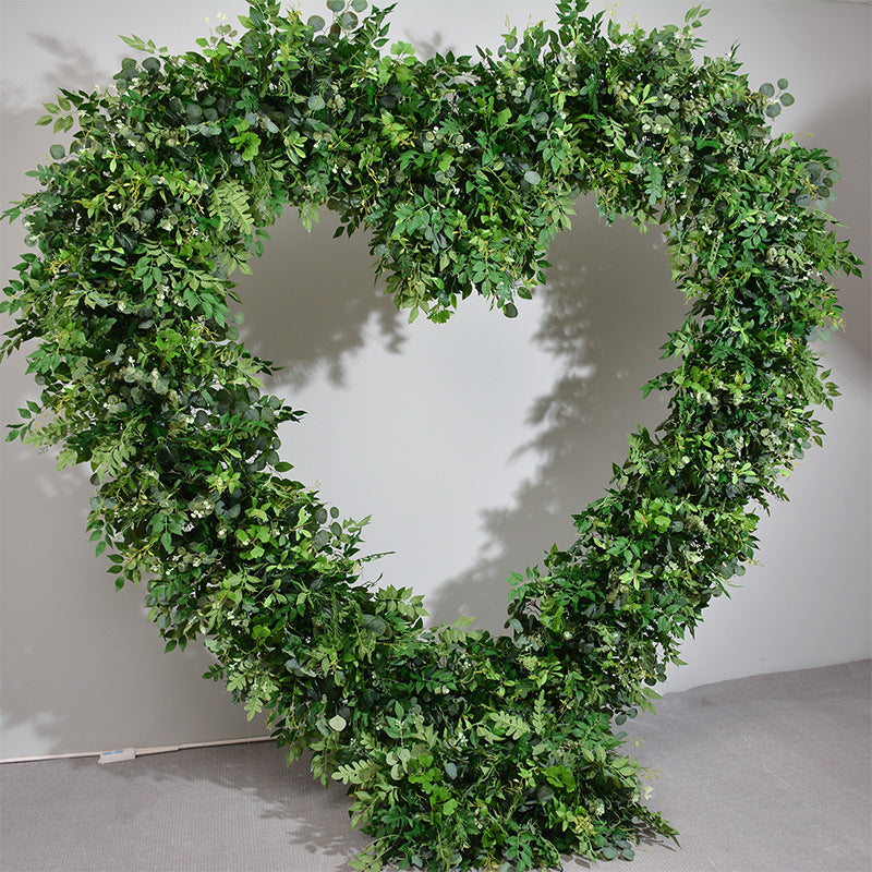 Green Leaves Heart Shape, Floral Arch, Wedding Arch Backdrop, Including Frame