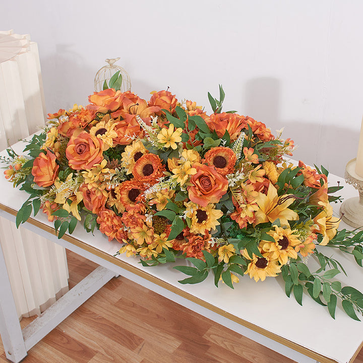 3D Mixed Flowers With Leaves Flower Runner