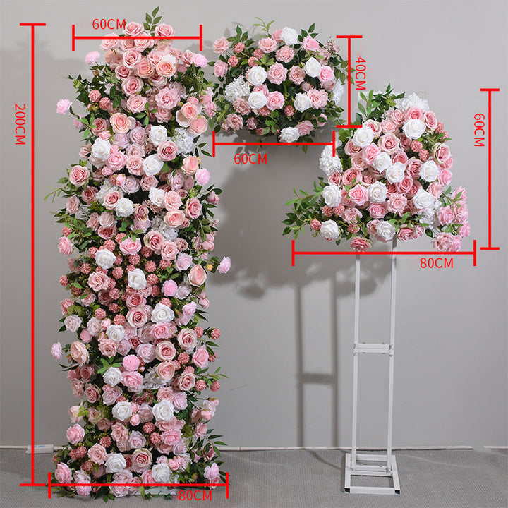 Pink And White, Floral Arch Set, Wedding Arch Backdrop, Including Frame