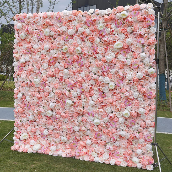 White Pink Rose Phalaenopsis, Artificial Flower Wall, Wedding Party Backdrop