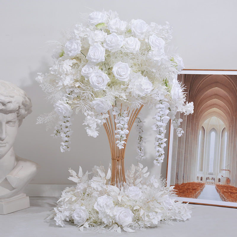 White Roses With Vine Luxurious Wedding Flower Ball