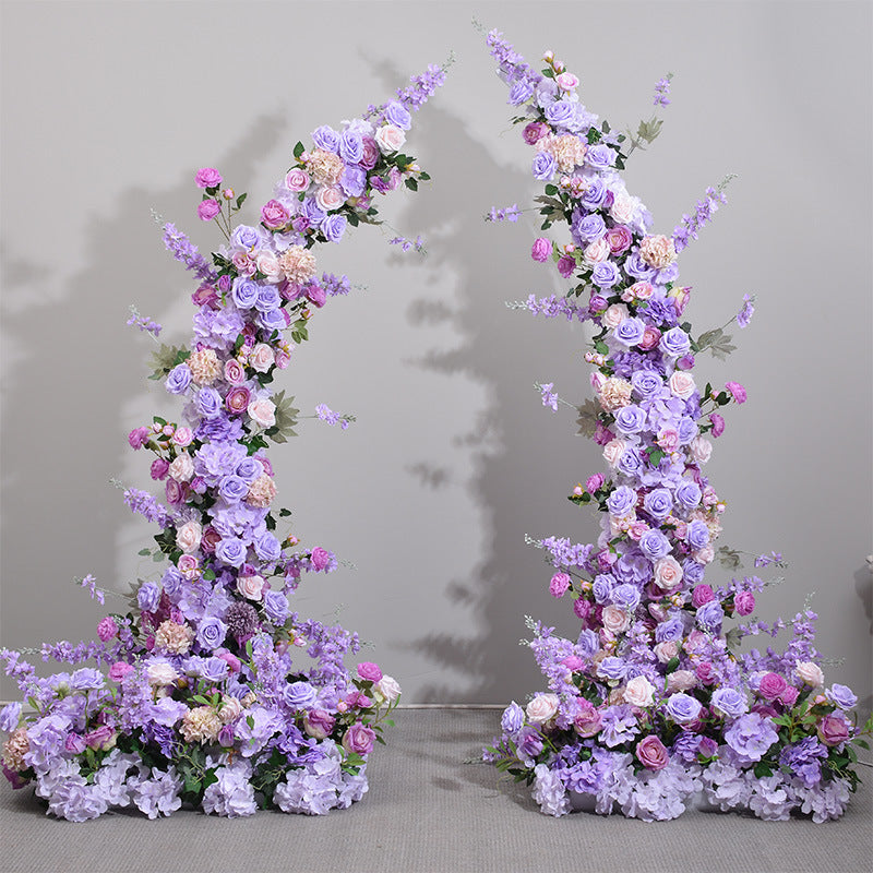 Purple Roses, Floral Arch Set, Wedding Arch Backdrop, Including Frame