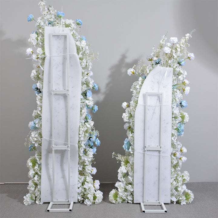 Blue And White Roses, Floral Arch Set, Wedding Arch Backdrop, Including Frame