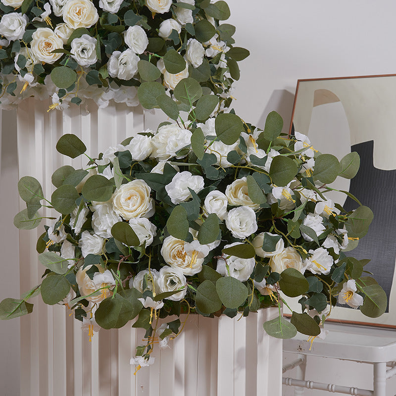 White Roses With Eucalyptus Leaves Flower Ball