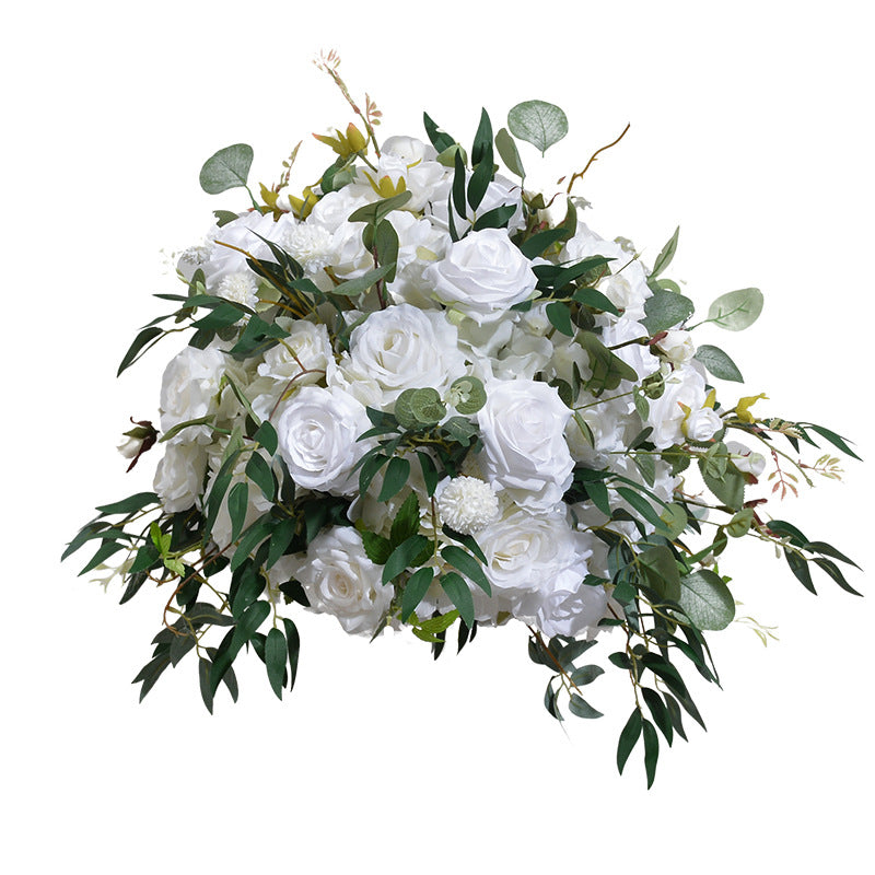 Milky White Roses, Forest-Themed Wedding Flower Ball