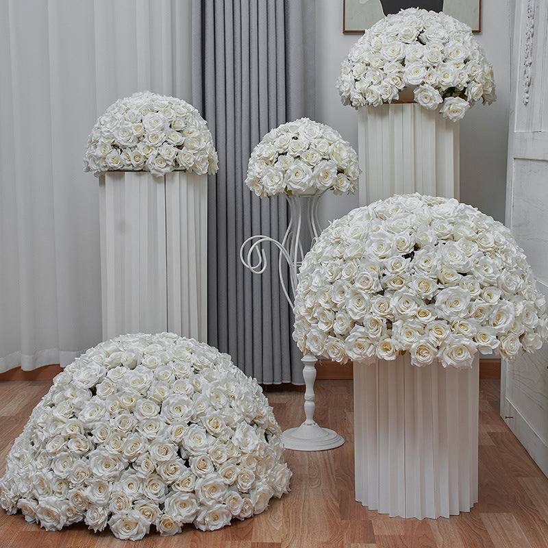 Milky White Roses Luxurious Wedding Flower Ball