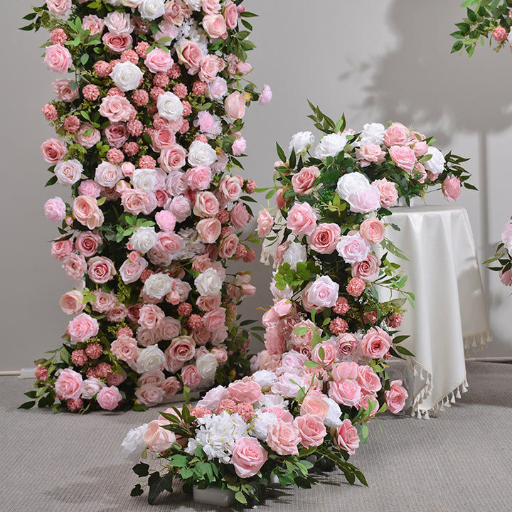 Pink And White, Floral Arch Set, Wedding Arch Backdrop