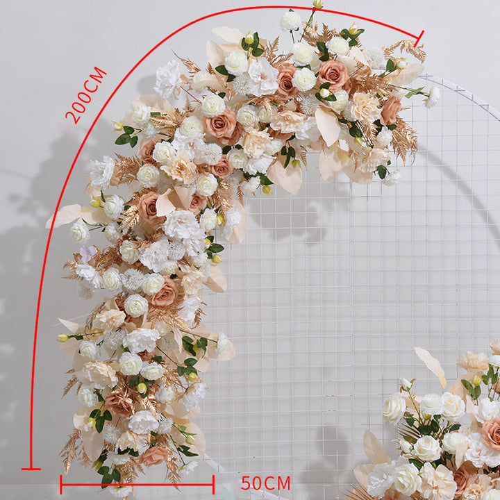 Brown And Beige, Floral Arch Set, Wedding Arch Backdrop