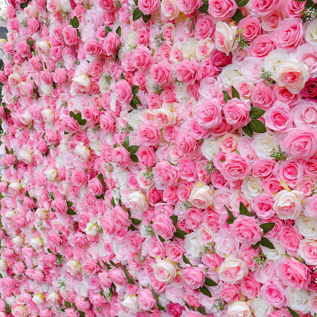 Fairy Pink White Rose, Artificial Flower Wall, Wedding Party Backdrop