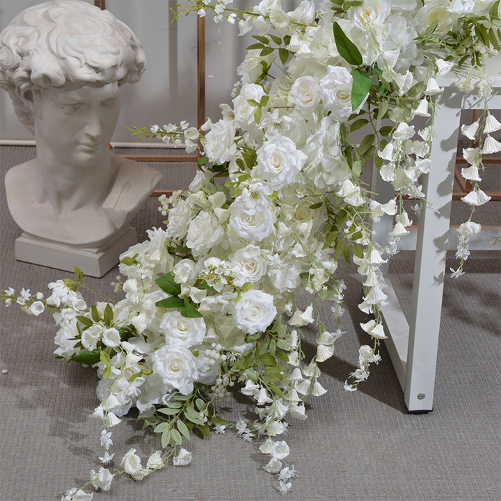 Milky White Roses With Vine, Floral Arch Set, Wedding Arch Backdrop