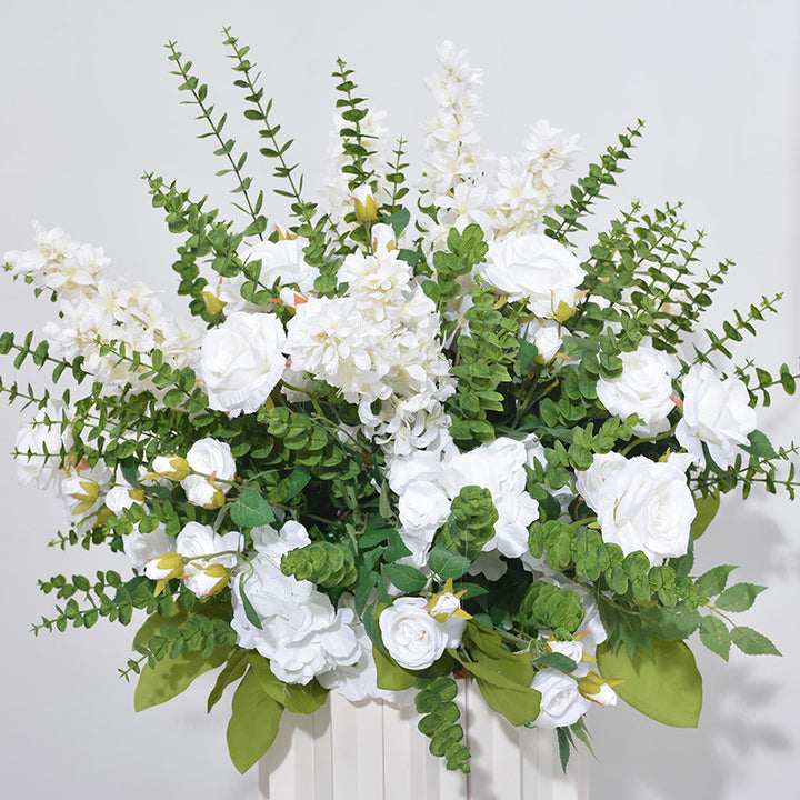 White Roses And Hydrangeas With Eucalyptus Leaves, Luxurious Wedding Flower Ball