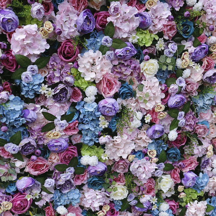 Mixed Color Hydrangea Roses Wedding Backdrop 5D Fabric Cloth Flower Wall