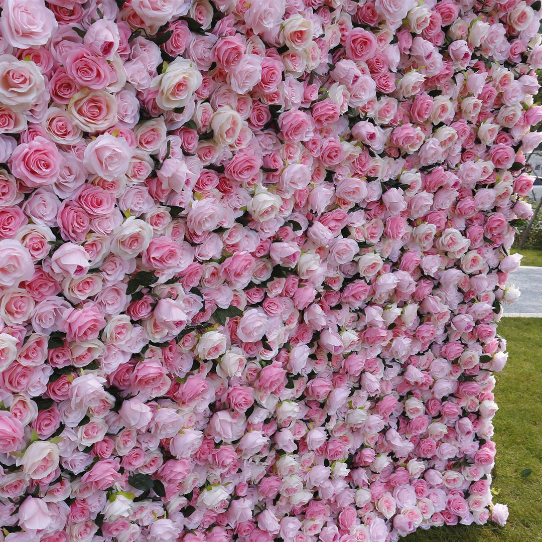 Pink Roses Light Pink Roses, Artificial Flower Wall, Wedding Party Backdrop