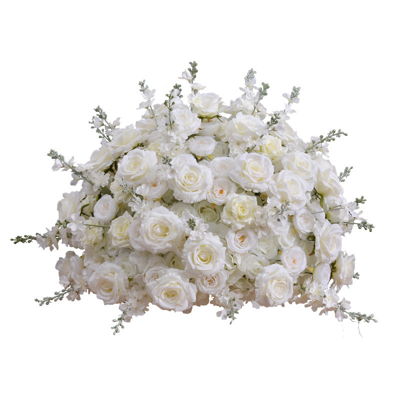 3D Mixed Flowers In White Wedding Flower Ball