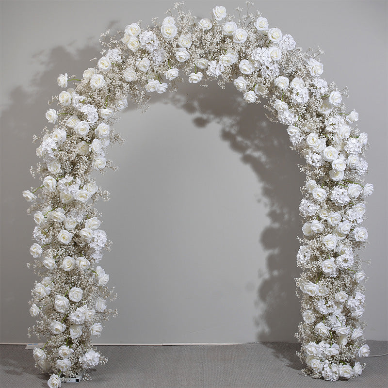 Beige Roses With Gypsophila, Floral Arch, Wedding Arch Backdrop, Including Frame