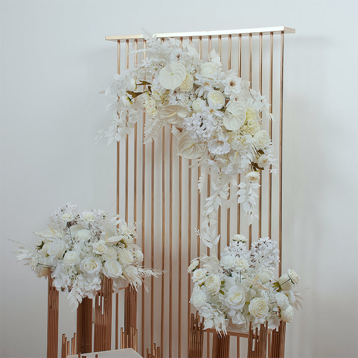 Milky White Flowers, Floral Arch Set, Wedding Arch Backdrop, Including Frame