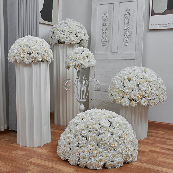 Milky White Roses Luxurious Wedding Flower Ball