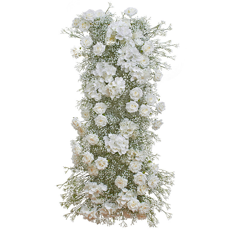Roses And Gypsophila With Leaves Luxurious Flower Runner