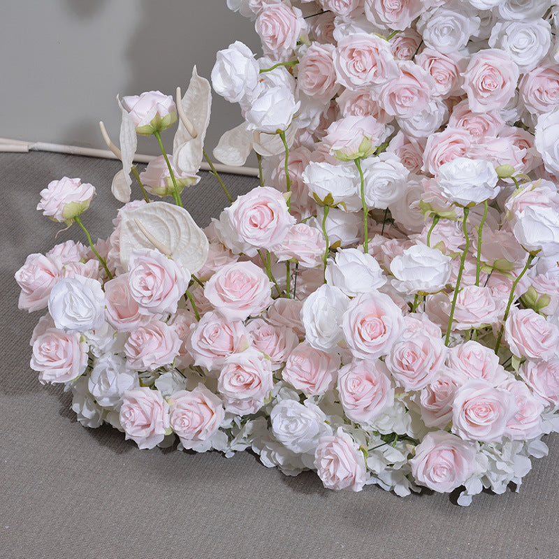 Pink And White Roses, Floral Arch Set, Wedding Arch Backdrop, Including Frame