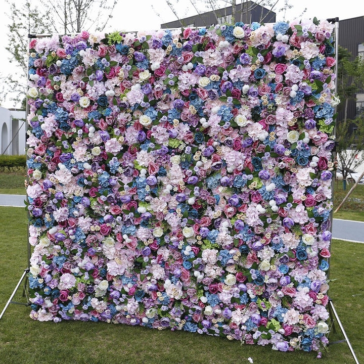 Mixed Color Hydrangea Roses Wedding Backdrop 5D Fabric Cloth Flower Wall
