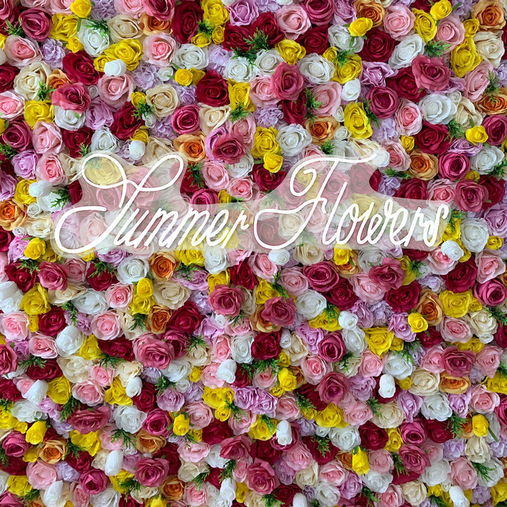Luxury Multi Color Roses, Artificial Flower Wall Backdrop, Wedding Backdrop
