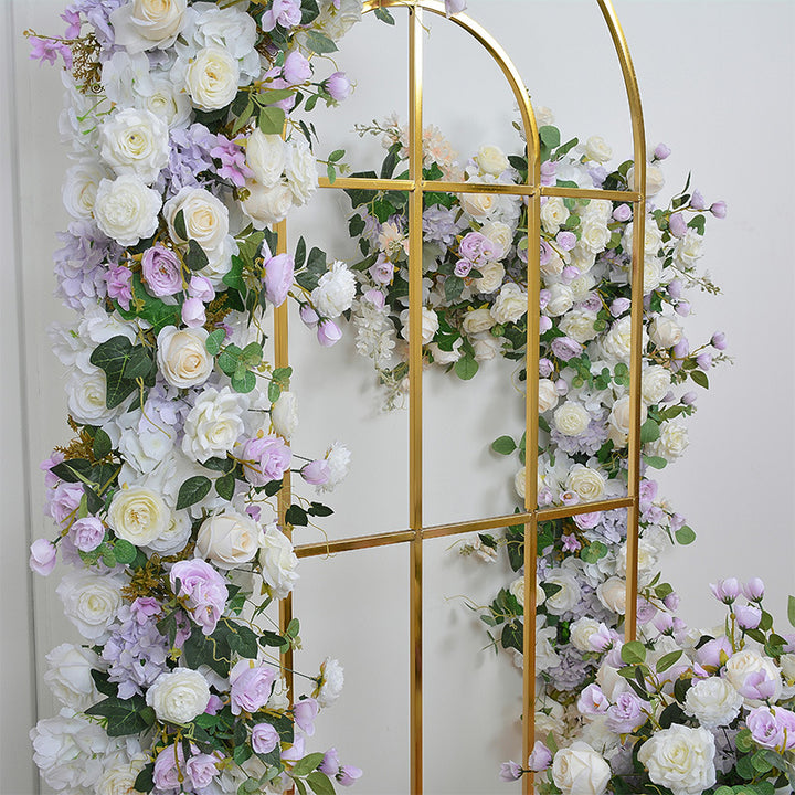 Purple And White Roses, Floral Arch Set, Wedding Arch Backdrop