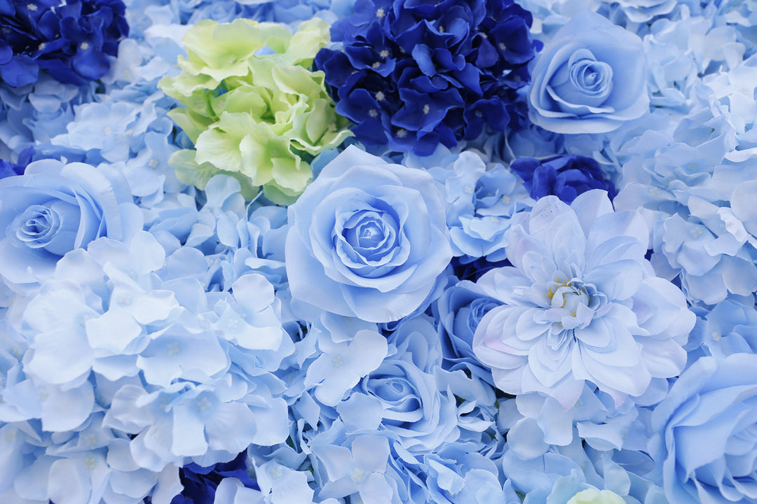 Blue Hydrangea, Artificial Flower Wall Backdrop