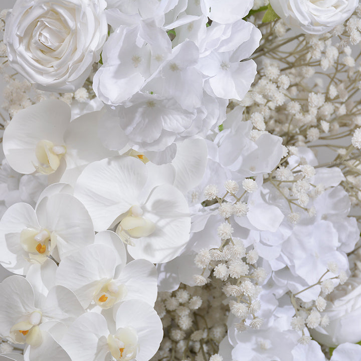 Beige White Roses And Gypsophila, Floral Arch Set, Wedding Arch Backdrop, Including Frame