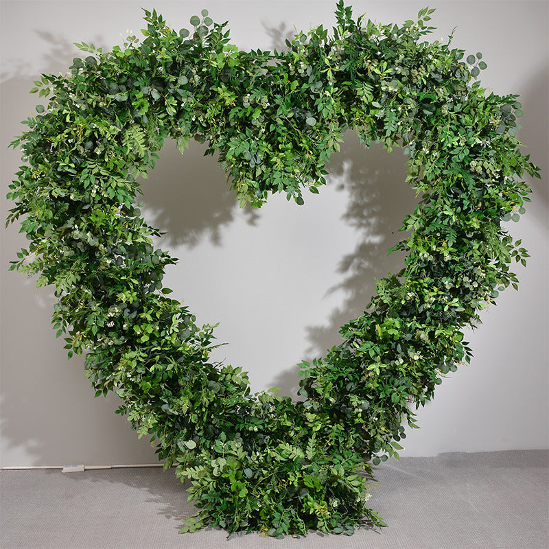 Green Leaves Heart Shape, Floral Arch, Wedding Arch Backdrop, Including Frame