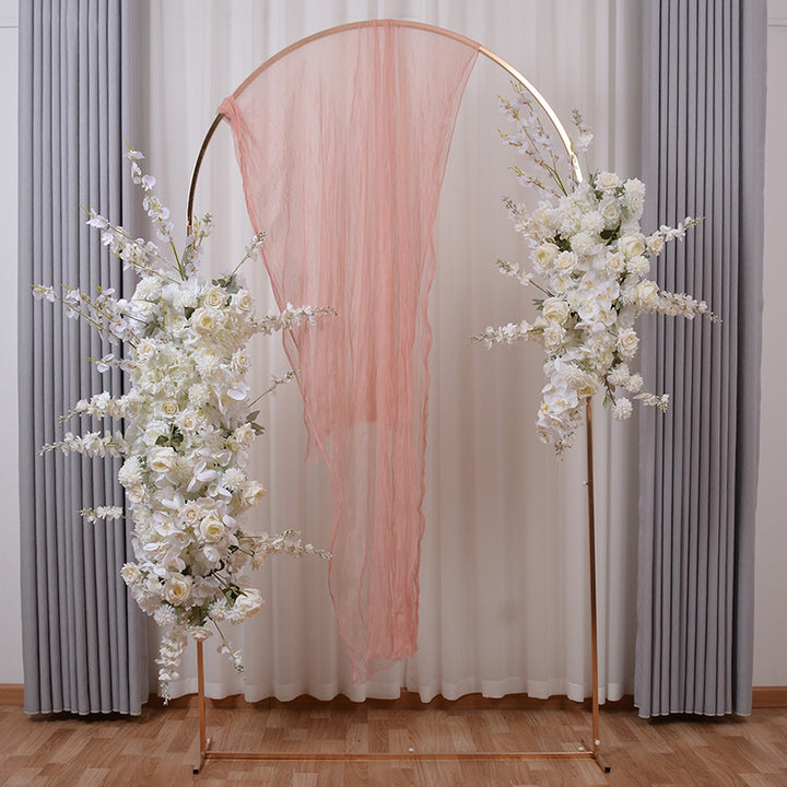 Mixed Flowers In Milky White, Floral Arch Set, Wedding Arch Backdrop, Including Frame