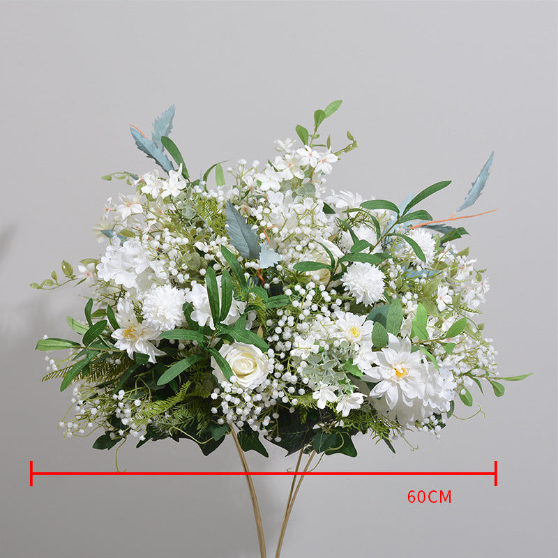 White Flowers With Green Leaves, Luxurious Forest-Themed Wedding Flower Ball