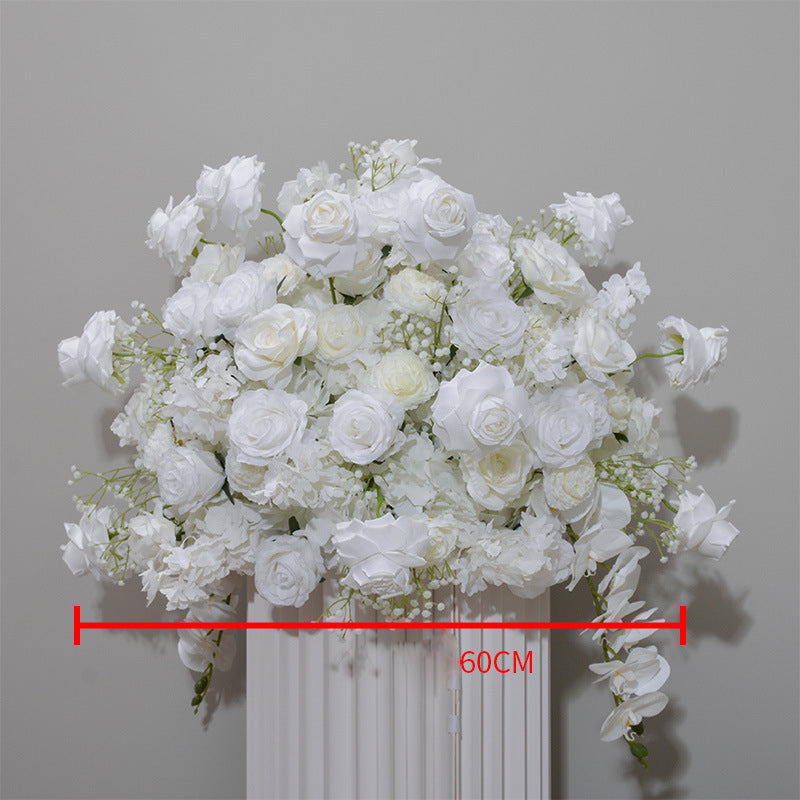 Milky White Roses And Gypsophila, Floral Arch Set, Wedding Arch Backdrop
