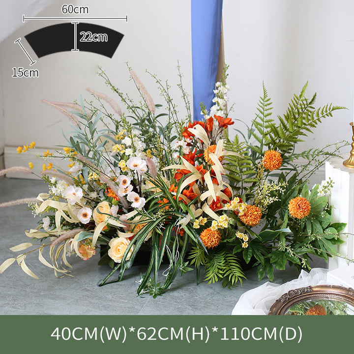 Orange Champagne Wedding Style, Orange Artificial Wedding Flowers, Diy Wedding Faux Flowers