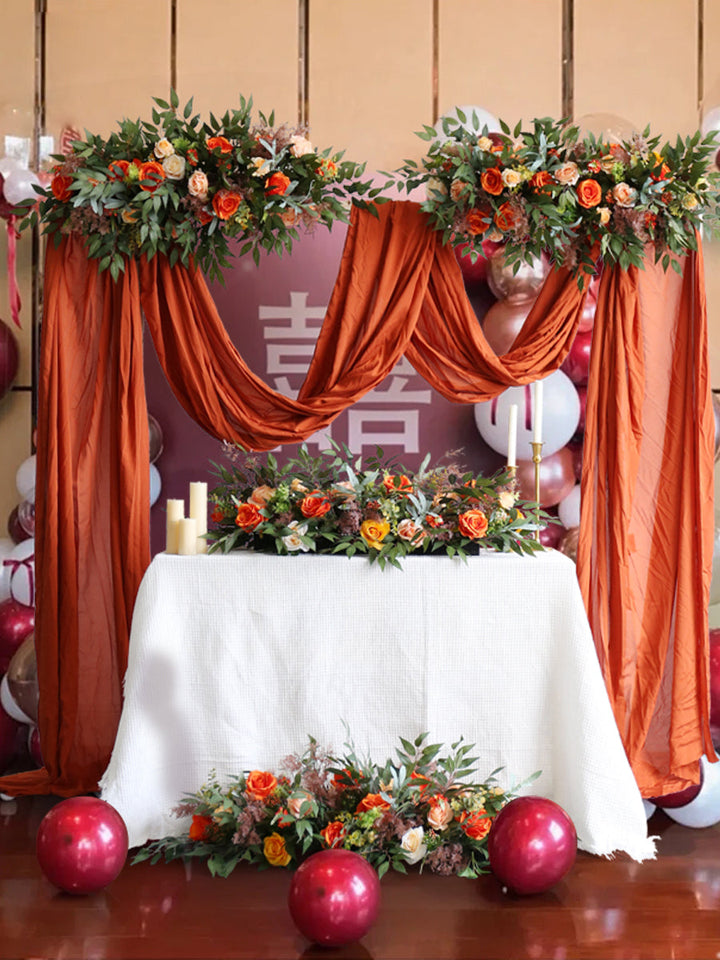 Forest Wedding Flowers Set, Orange Artificial Flowers, Diy Wedding Flowers