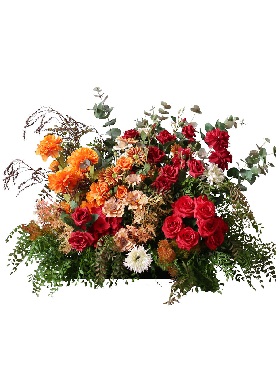 Orange & Red Wedding Style, Orange Artificial Flowers, Diy Wedding Flowers