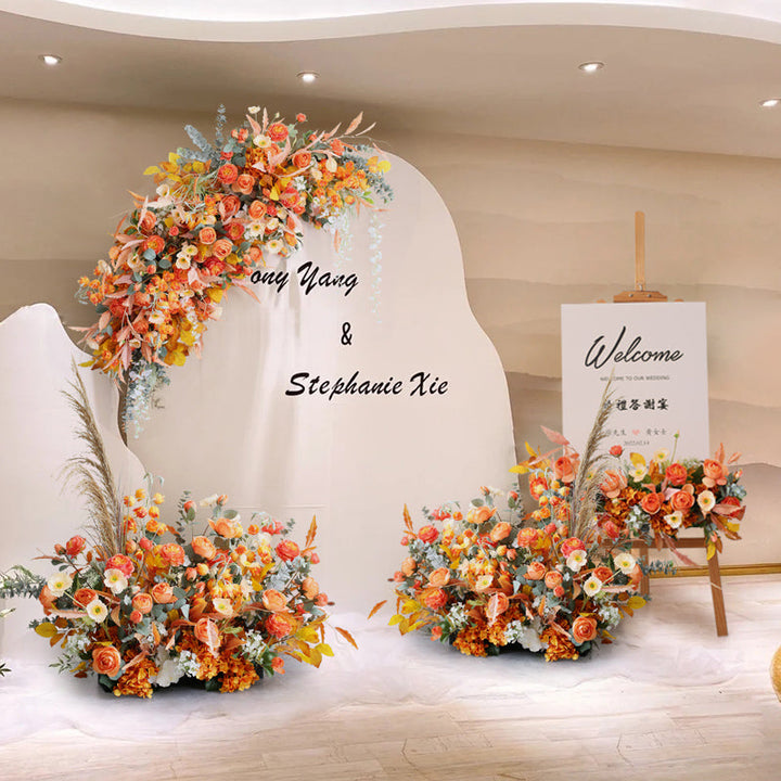 Orange Wedding Style, Orange Artificial Flowers, Diy Wedding Flowers