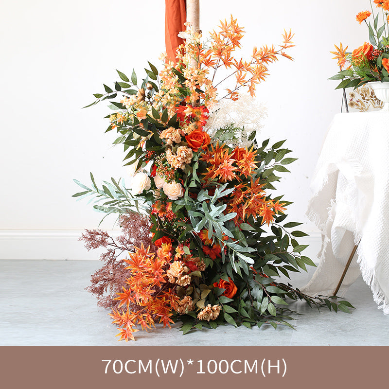 Orange Forest Wedding Style, Orange Artificial Flowers, Diy Wedding Flowers