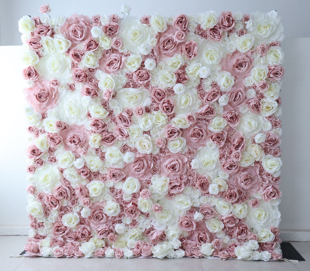 Pink And White Rose, Reed Pampas Grass, Artificial Flower Wall, Wedding Party Backdrop